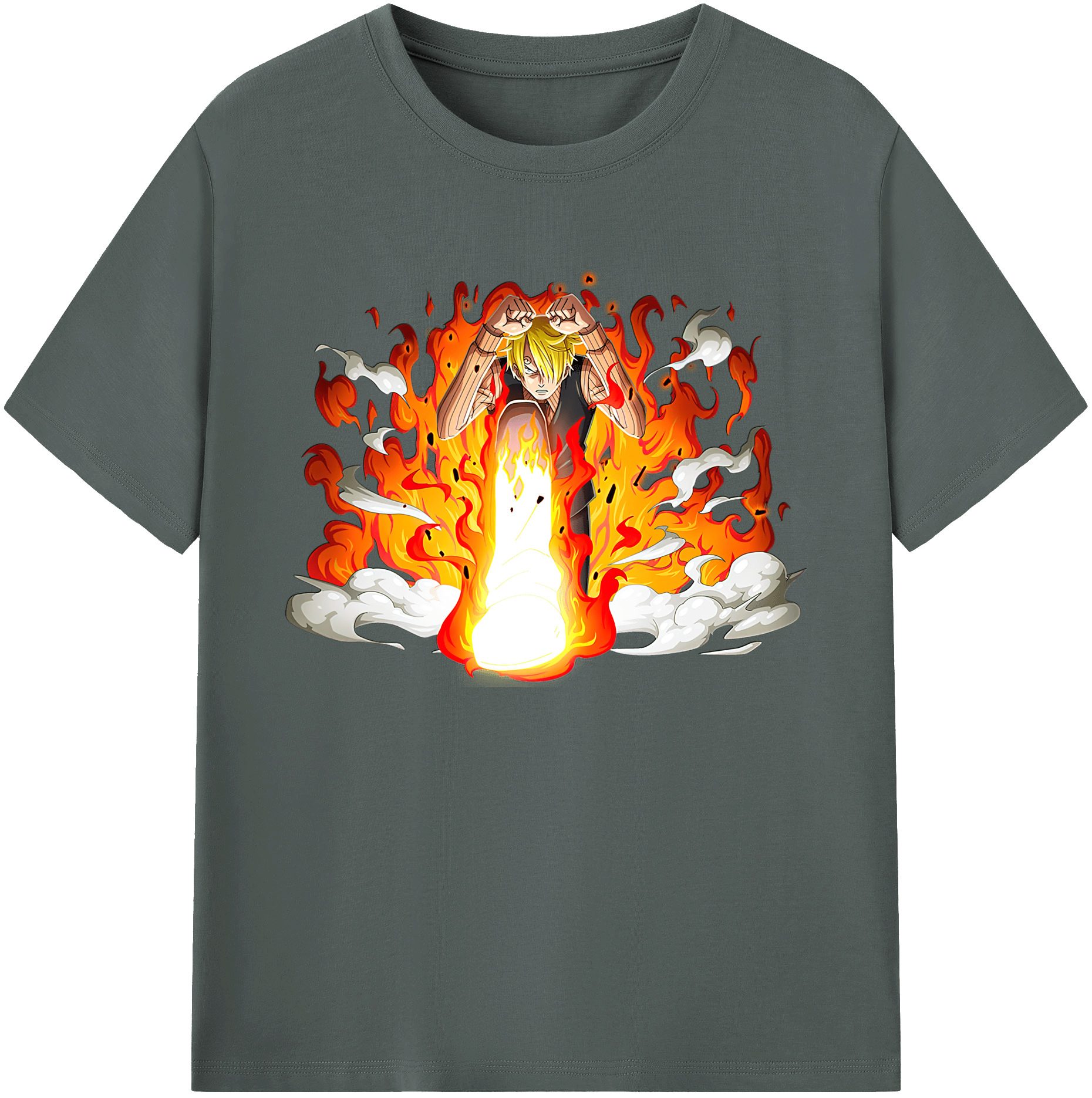 （画像用） ワンピース サンジ ONE PIECE Sanji 綿100％ メンズ半袖Tシャツ｜肌触りやわらか＆通気性
